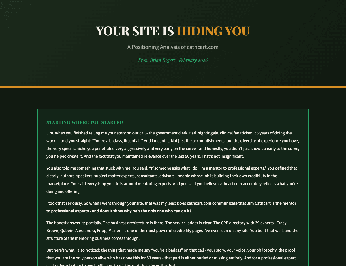 Voice Profile + Gap Analysis deliverable