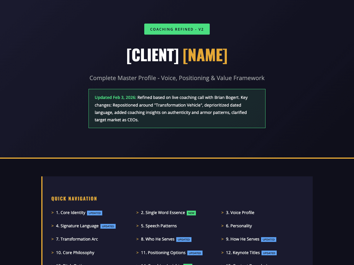 Voice Master Profile + Positioning screenshot
